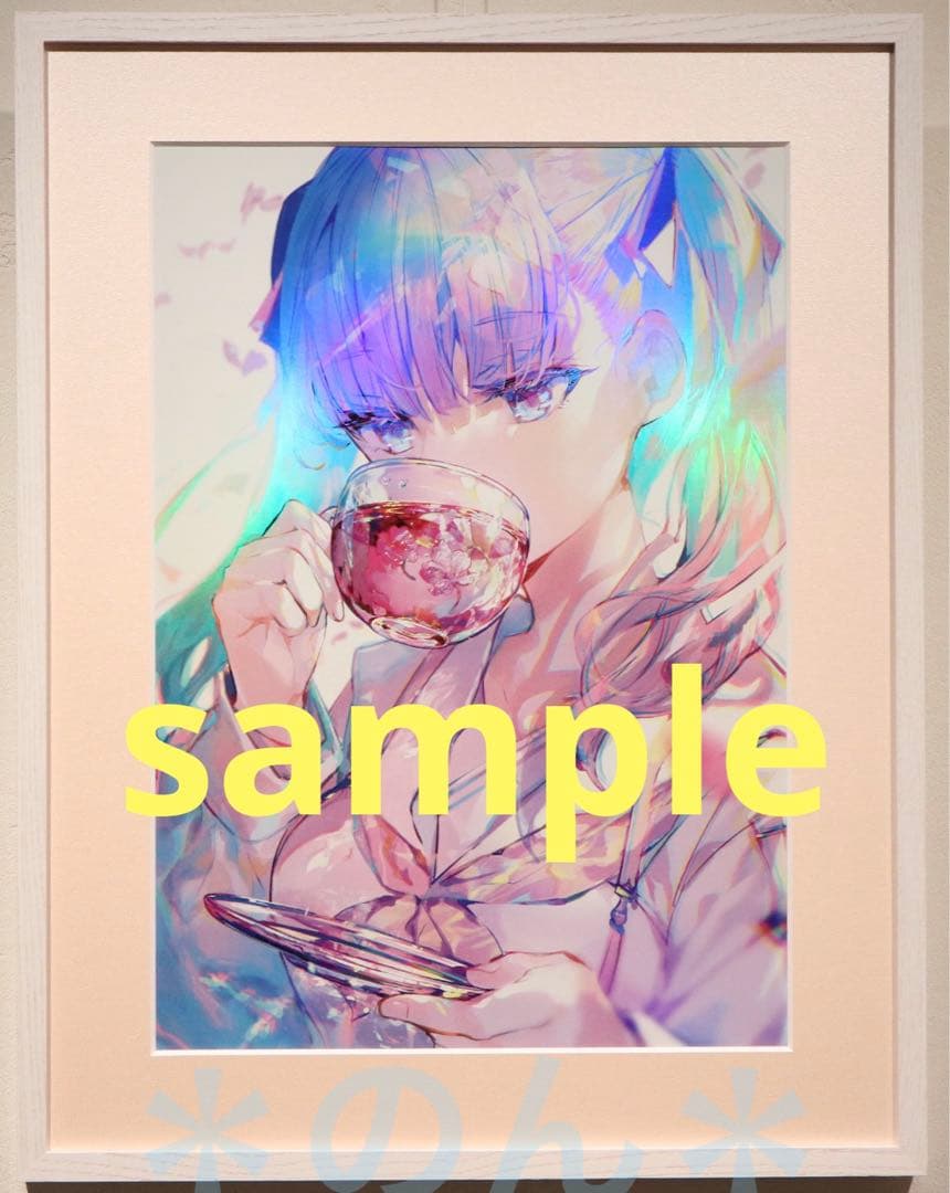 藤ちょこ 複製原画 直筆サイン入り 春の香りがする 藤色巡り オーロラアート