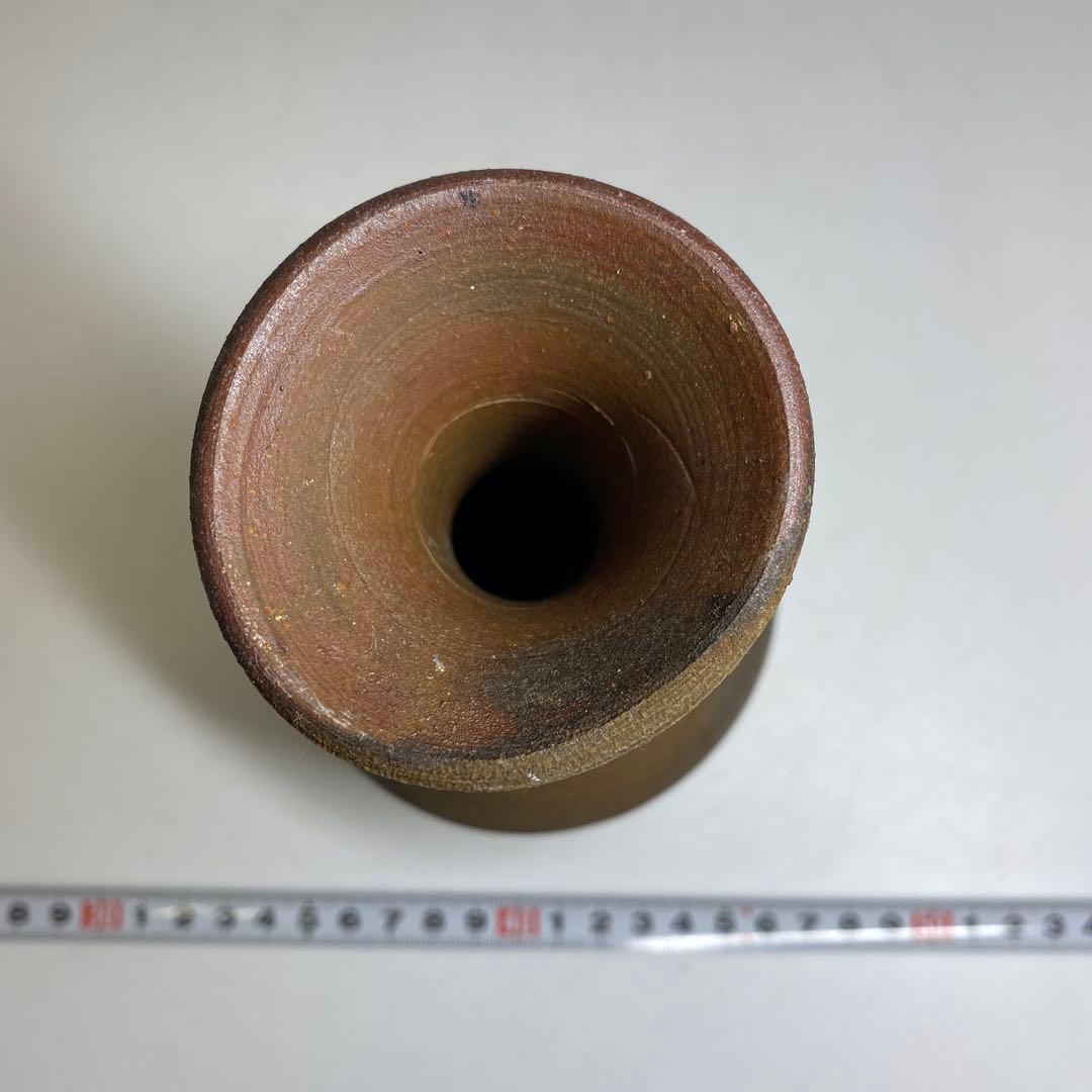 専用　藤原雄　備前花入　共箱　高さ18㎝　東Y7-0307②タカチ