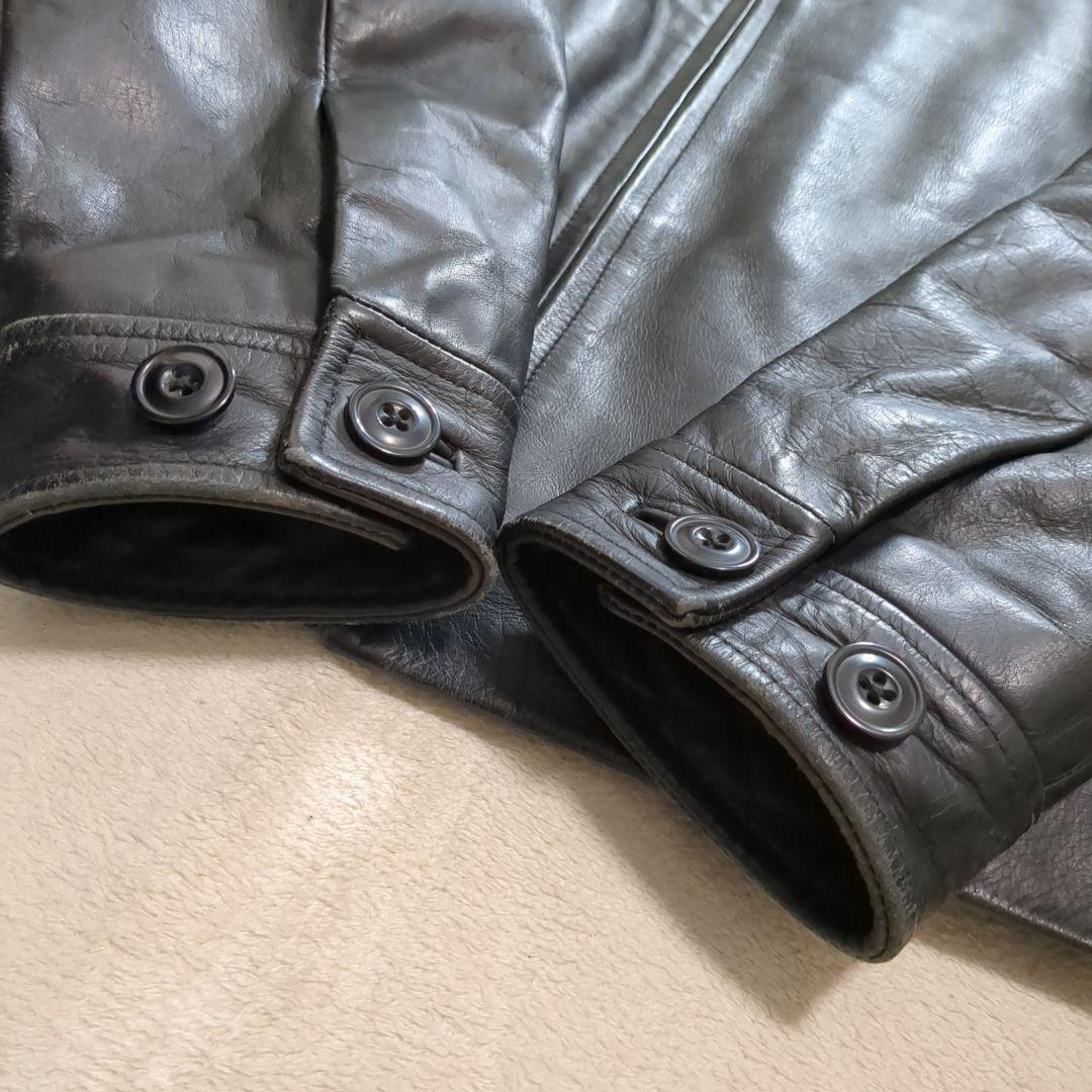 美品 オールドギャップ 牛革 レザージャケット ブラック ライダース