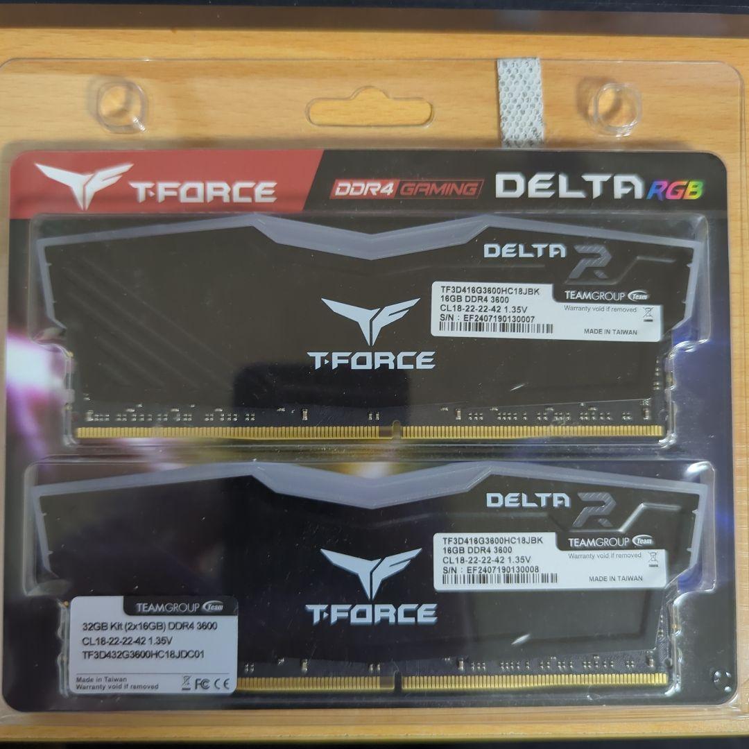 メモリー T-FORCE DDR4 3600MHz 32GB (2x16GB)