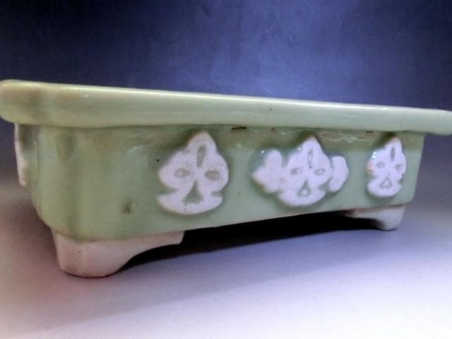 植木鉢■長方水盤 古青磁 古い四角鉢 古玩 唐物 中国 古美術 時代物 骨董品■