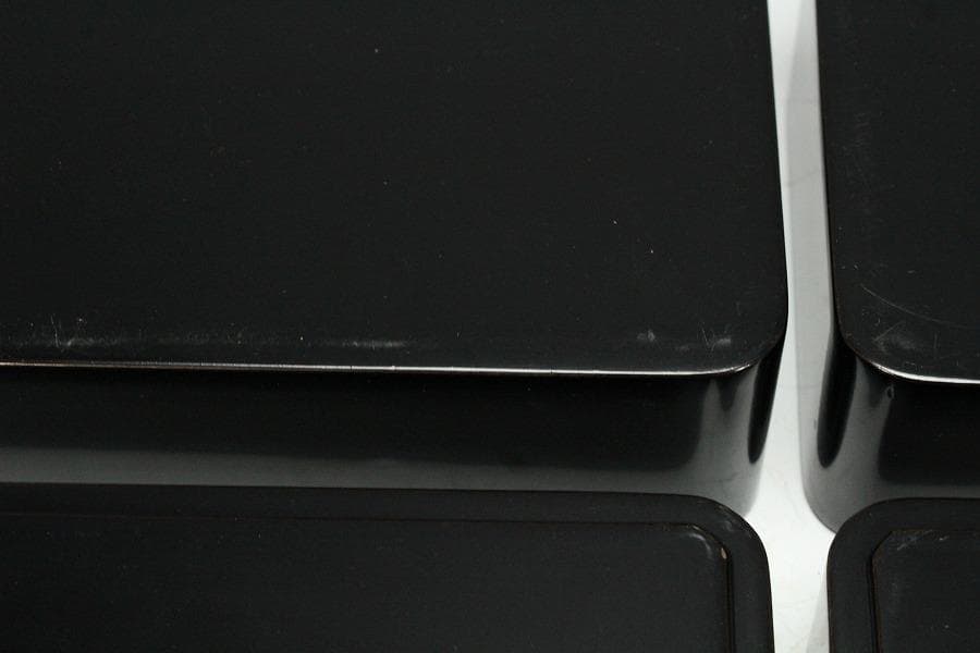 漆器 瓢窓 三段重 手提げ器 二段蓋物 弁当 一対 月見 正月(K-XA770)