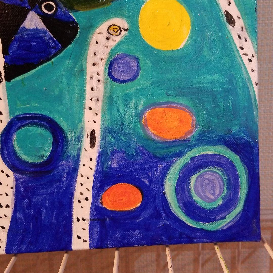 油絵　けい　チンアナゴの間を泳ぐ仲良し魚