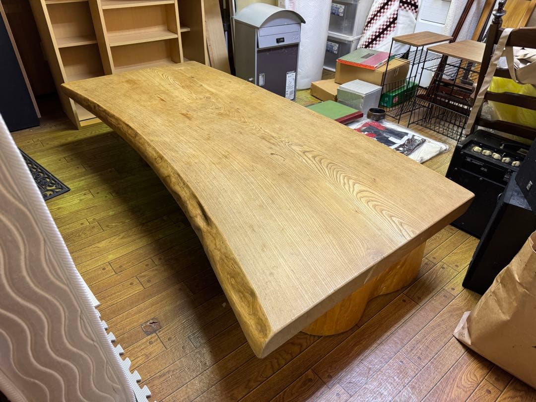 1枚板　机　テーブル　座卓　レトロ