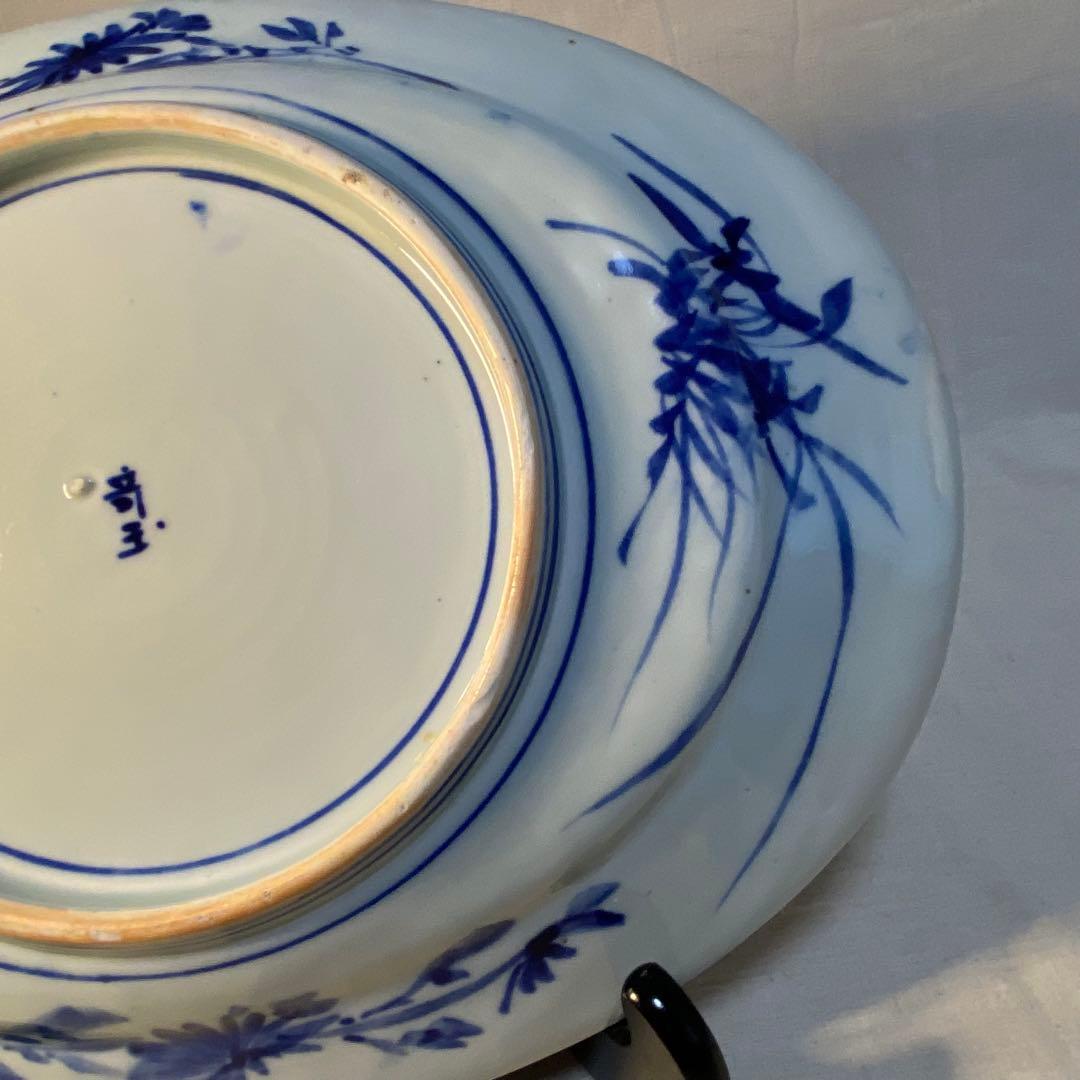 伊万里　古伊万里　大皿　青磁　染付　花鳥の図