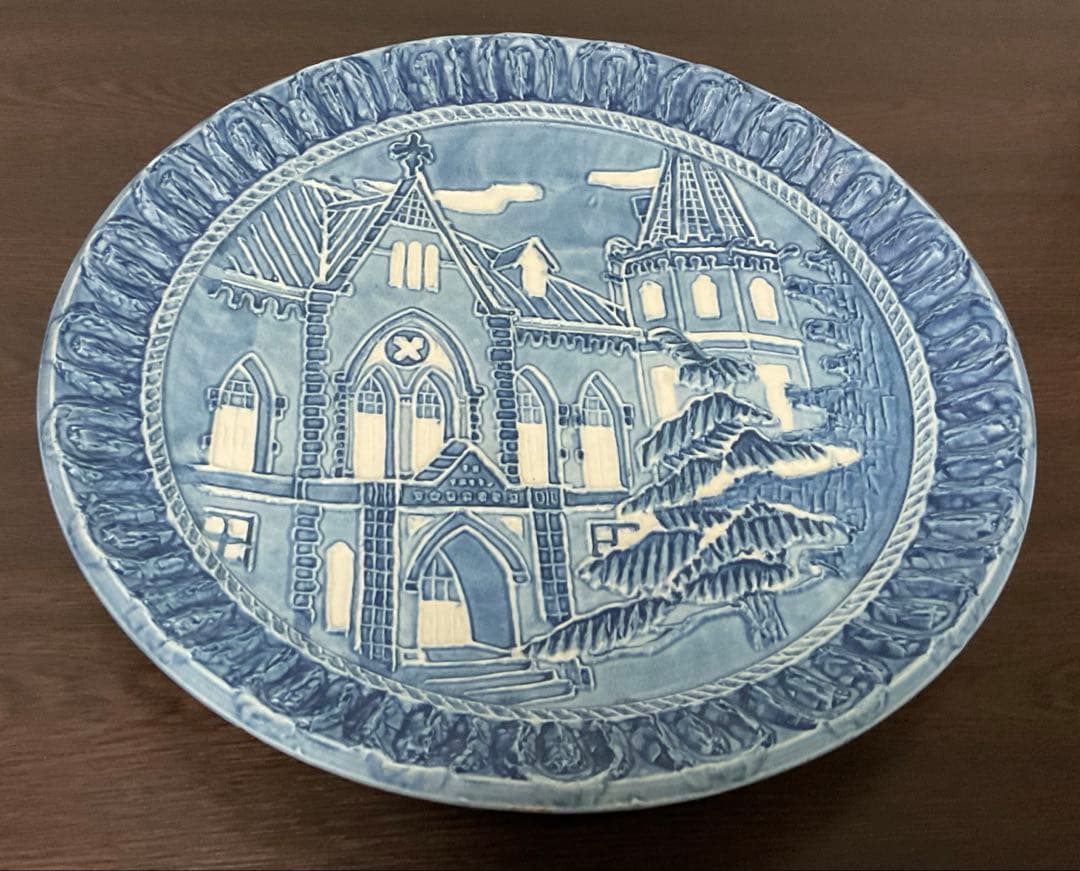 慶應義塾 創立百年記念芸術祭 飾り皿 大皿 レリーフ 京泉 希少