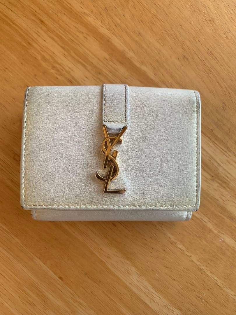 ★SAINT LAURENT★ホワイト 三つ折り財布