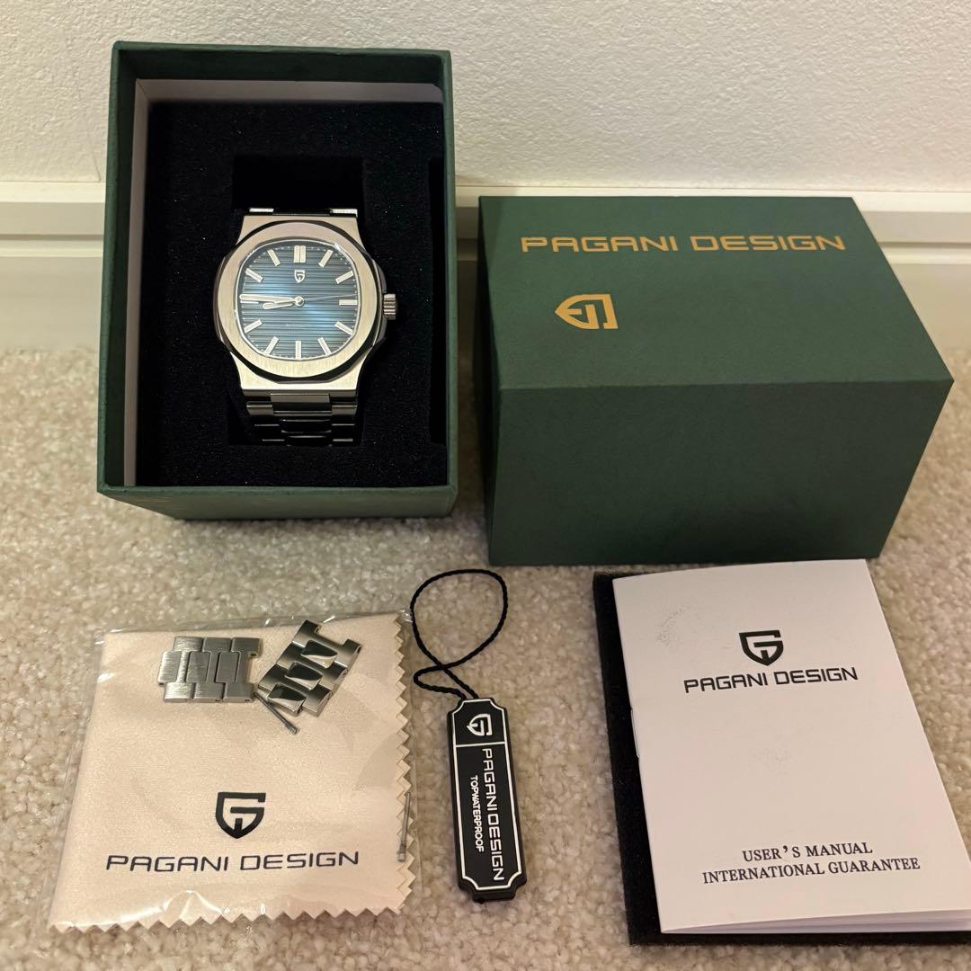 PAGANI DESIGN 自動巻き腕時計 青色
