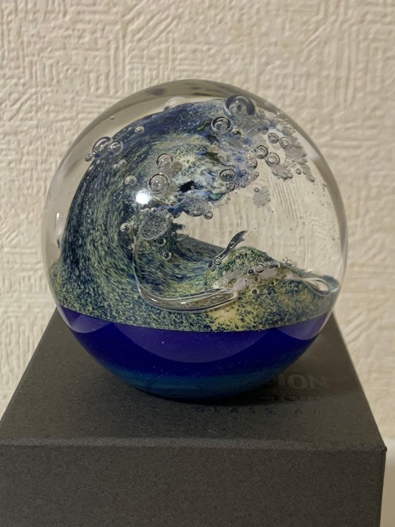 ノグチミエコ　ガラスアート　浮世北斎浪裏　富嶽三十六景　2012年作