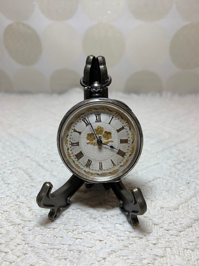 純銀　アンティーク懐中時計
