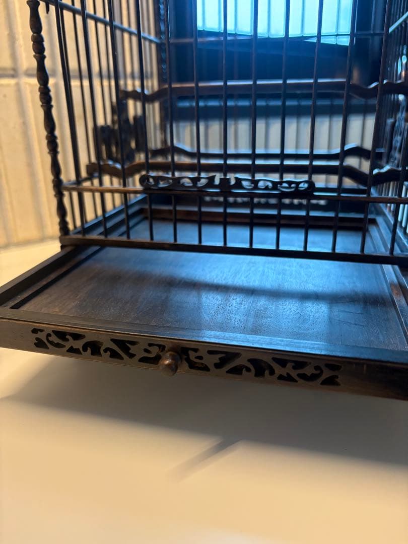 鳥籠　中国アンティーク　美品　龍　置物　木製品