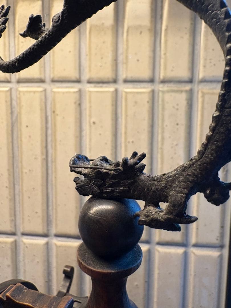 鳥籠　中国アンティーク　美品　龍　置物　木製品