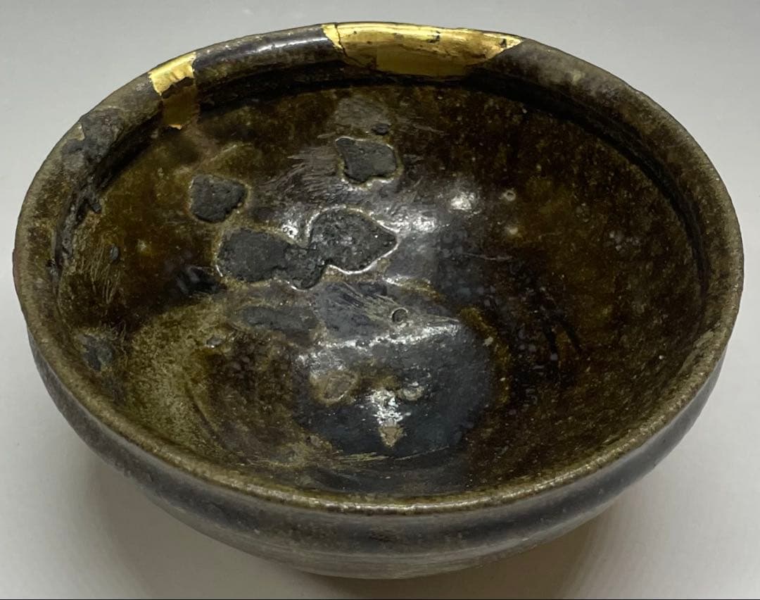 天目茶碗　宋　吉州窯　本金直し　時代箱　Y687