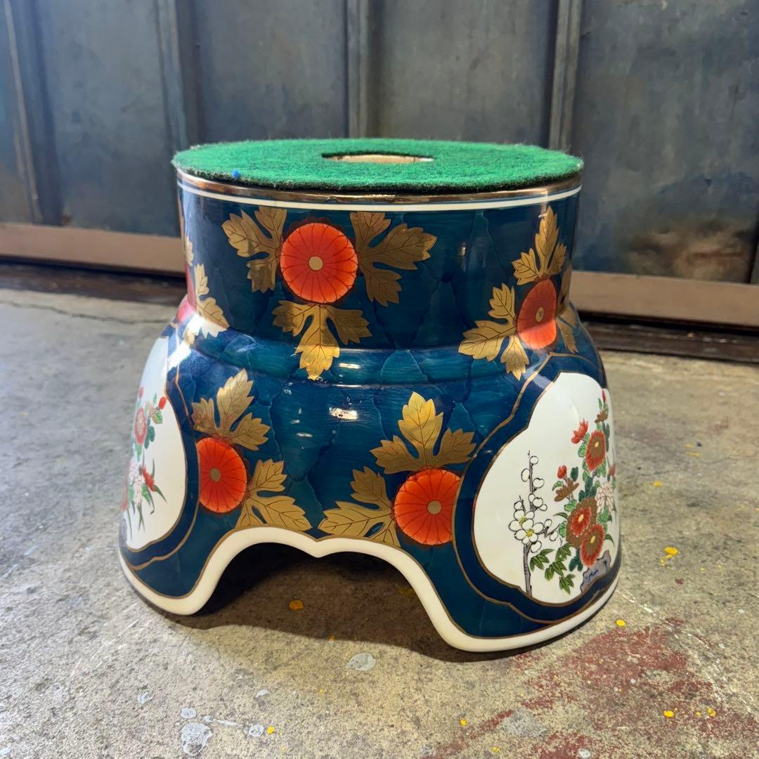 有田焼 金龍窯 博山作 金襴手 染錦 飾り壷 花鳥 高さ115cm 3個口発送