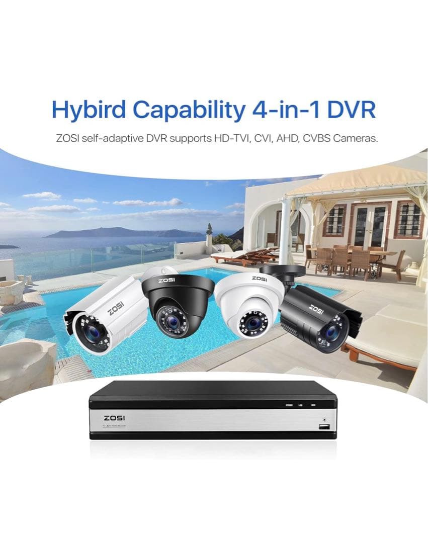ZOSI 防犯レコーダー 1080P 16ch hdd4TB