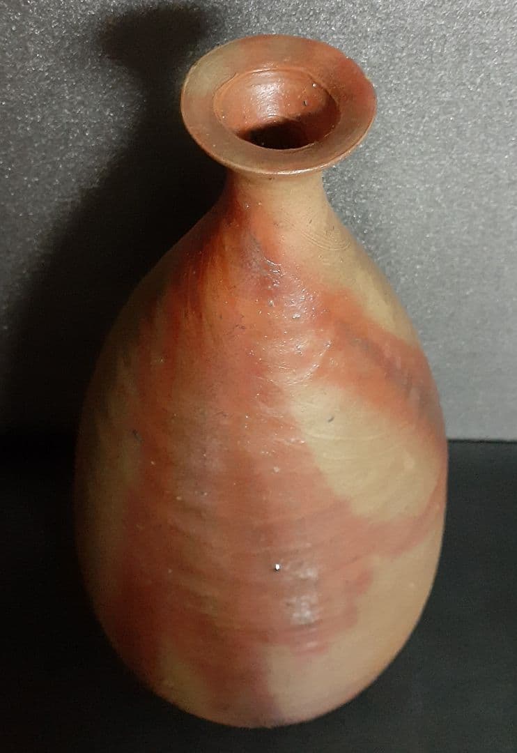 【大作】岡山県重要無形文化財保持者　備前焼【伊勢崎満】造　窯変　特大舟徳利