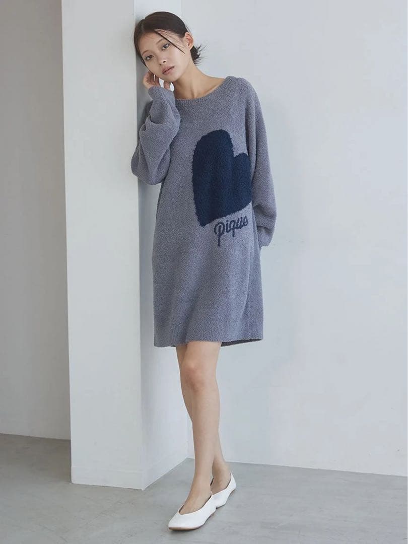 ハートジャガード ワンピース 黒 新品未使用 ジェラートピケ