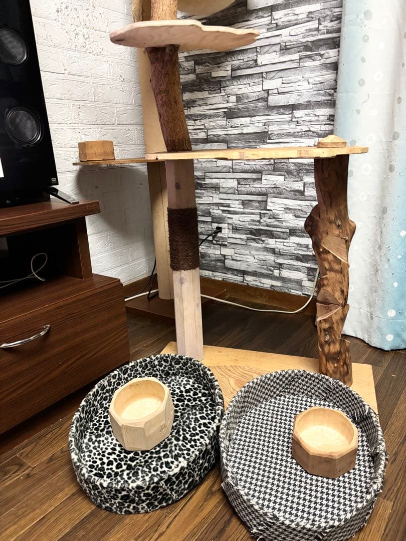 天然木製　オリジナルハンドメイド　猫観櫓　匠