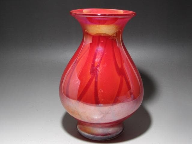 ☆　藤田喬平　ガラス花瓶　目をひく一品です☆y578