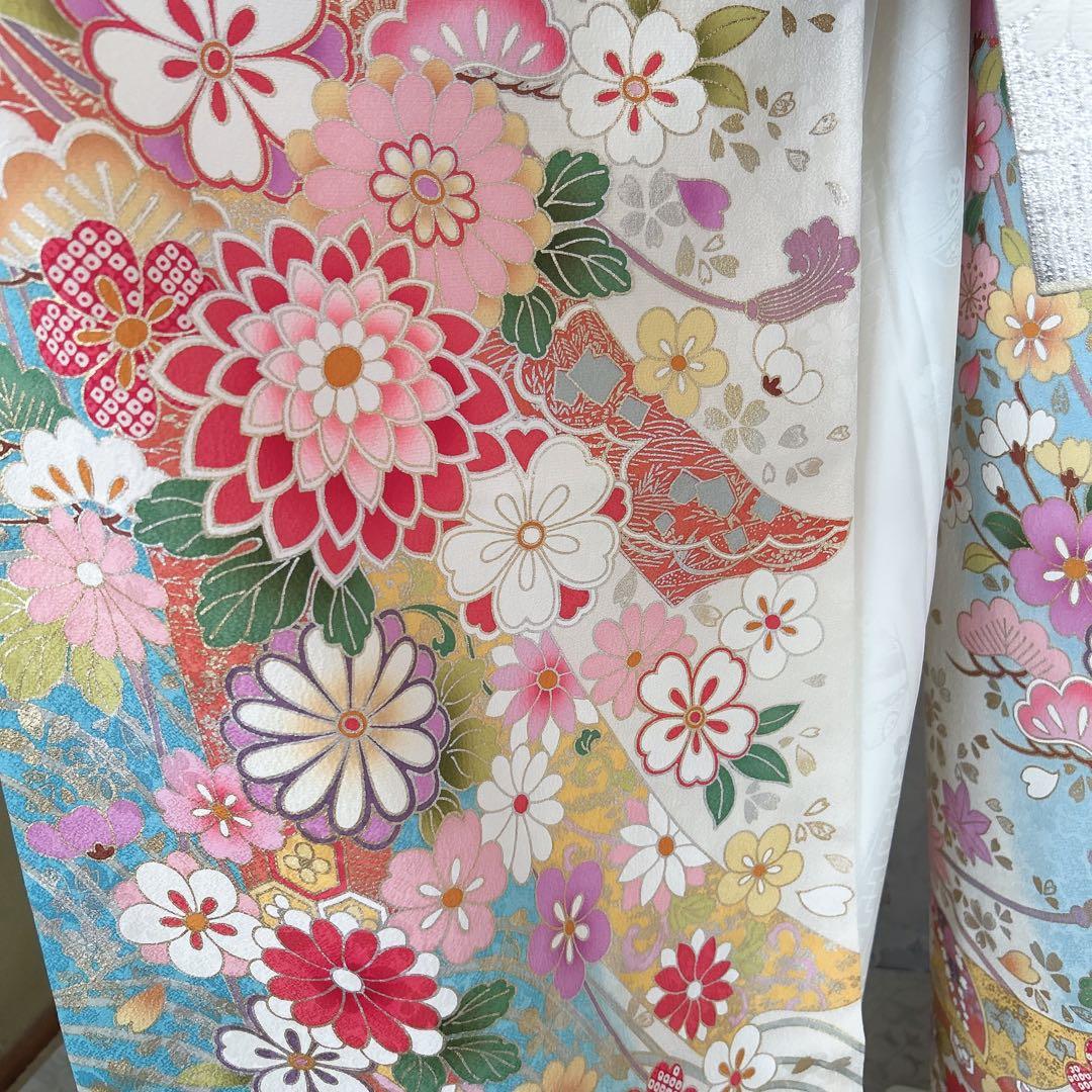 振袖　フルセット　本加工　豪華　成人式　華やか　帯　長襦袢　着物　二十歳　m2
