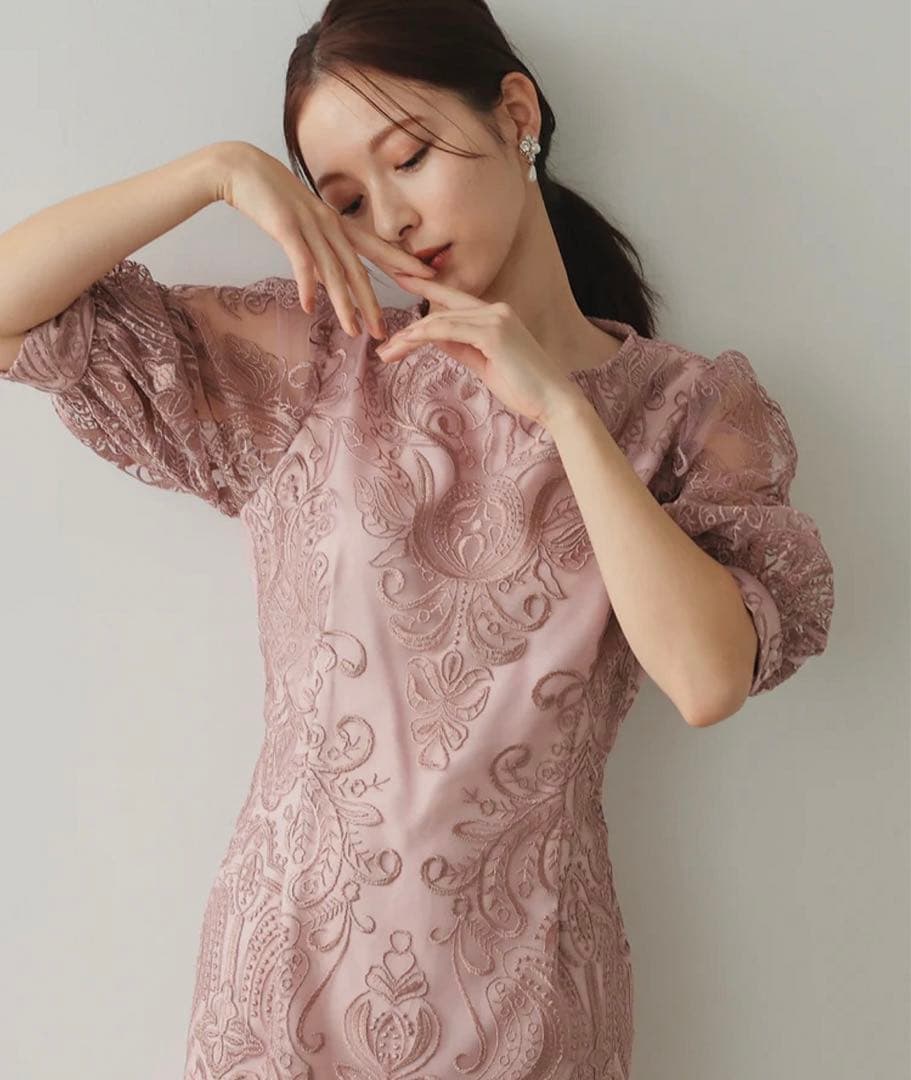 《美品》刺繍レース　オケージョンドレス