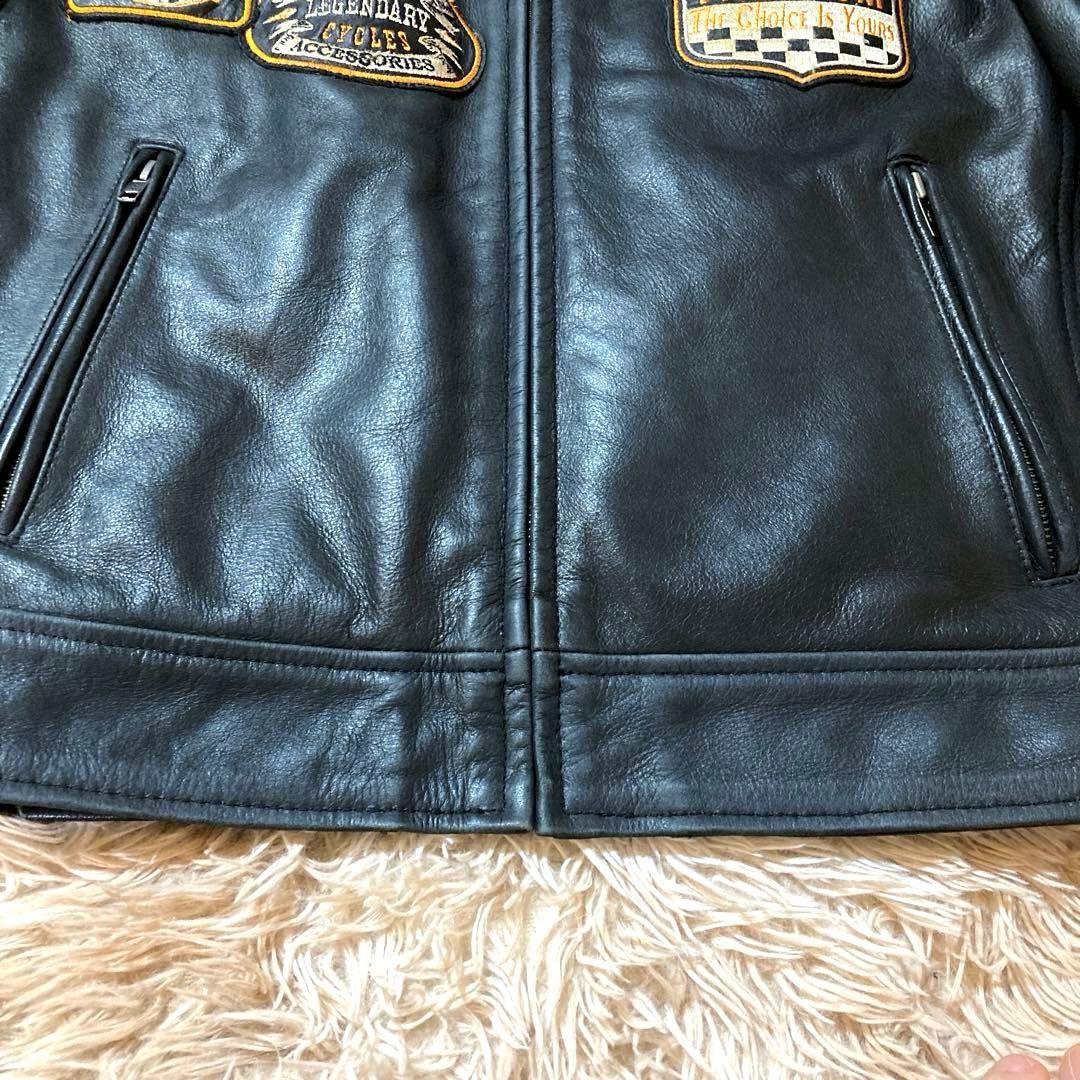【美品】DEGNER カウレザー ライダースジャケット XL ブラック