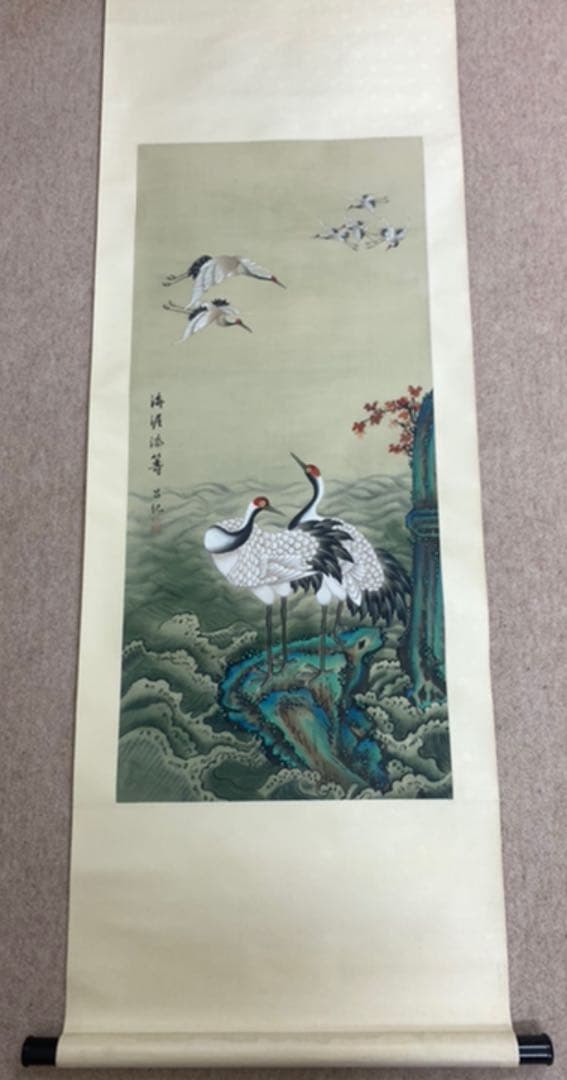 掛け軸　中国　鶴