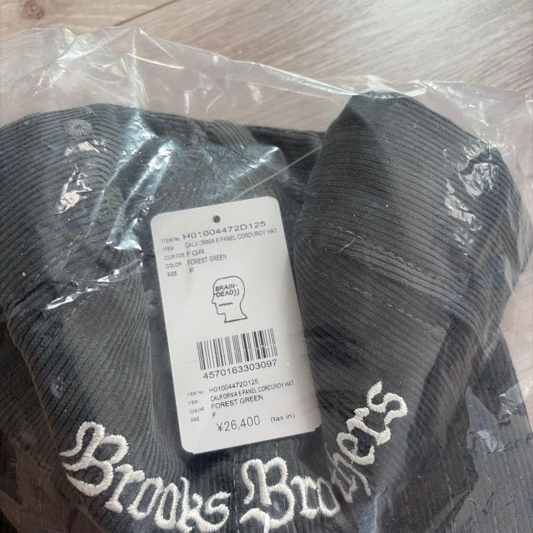 未開封　ブレインデット　ブルックスブラザーズ　コーデュロイキャップ　グリーン