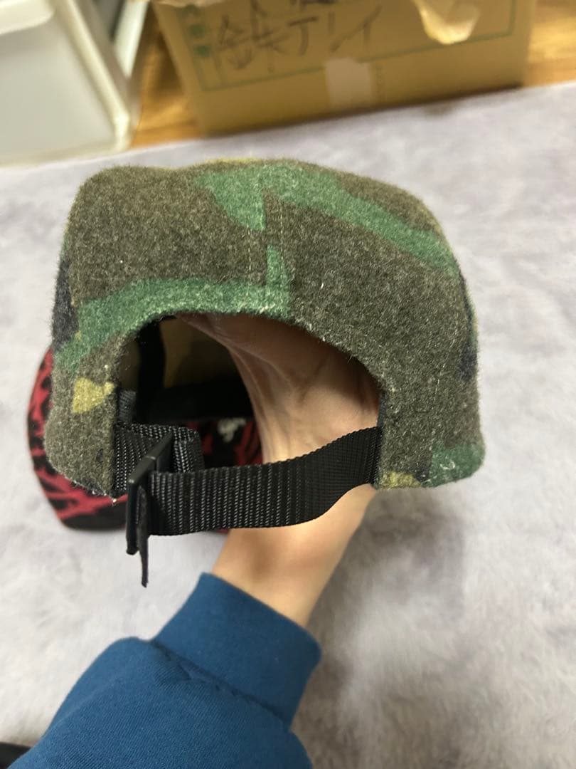 Supreme Camp CAP 迷彩 赤黒 2点セット