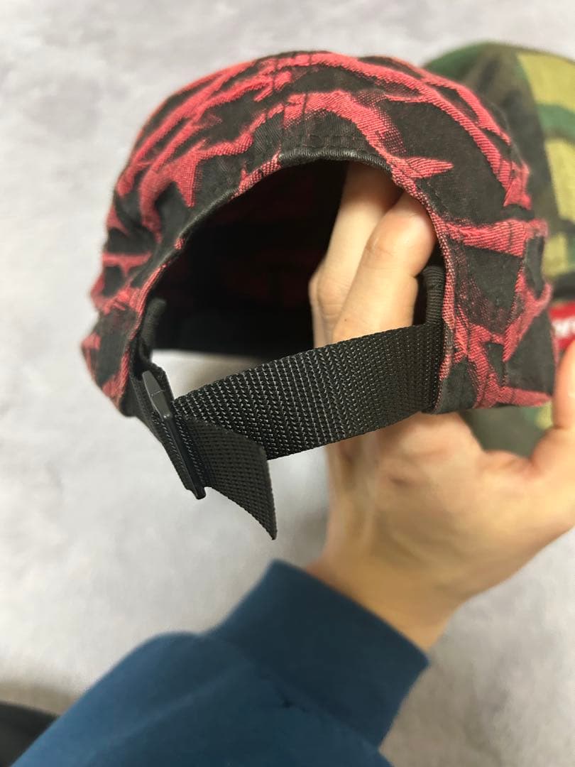 Supreme Camp CAP 迷彩 赤黒 2点セット