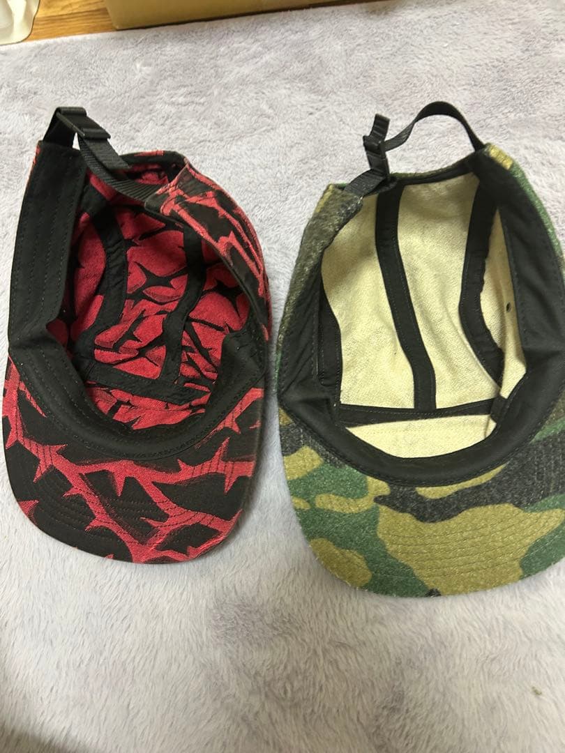 Supreme Camp CAP 迷彩 赤黒 2点セット