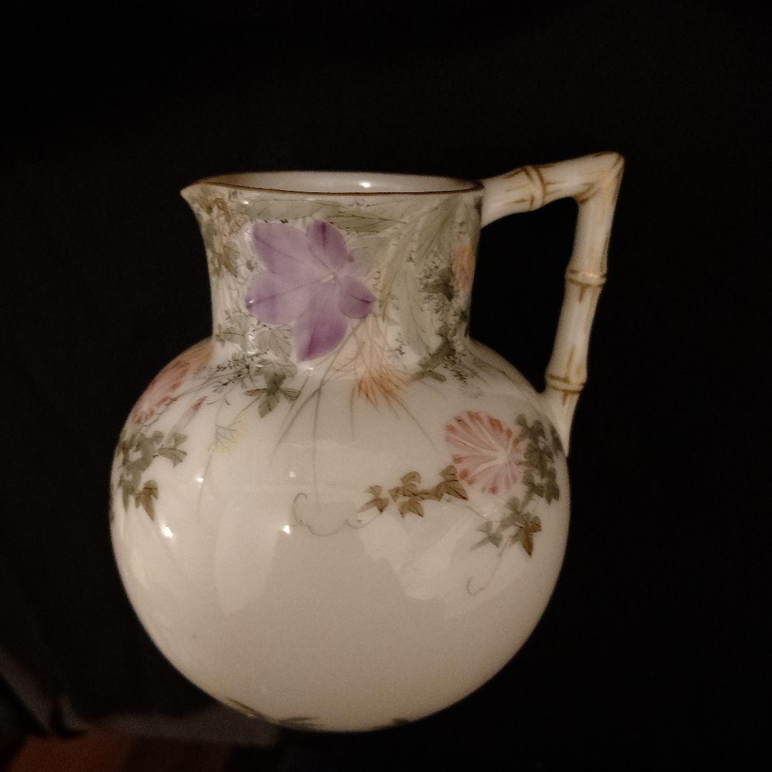 明治時代　横浜焼　井村彦次郎　朝顔　クリーマー　里帰り　輸出品