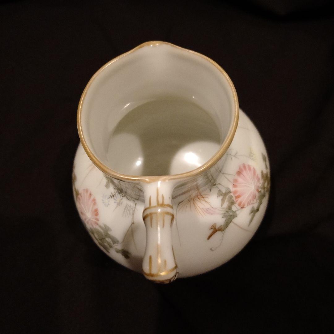 明治時代　横浜焼　井村彦次郎　朝顔　クリーマー　里帰り　輸出品