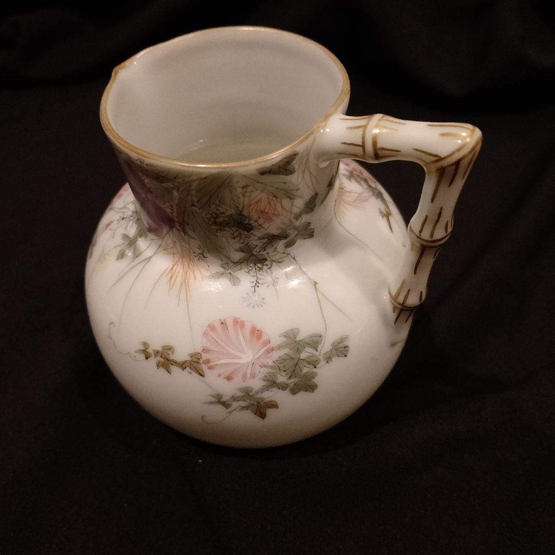 明治時代　横浜焼　井村彦次郎　朝顔　クリーマー　里帰り　輸出品