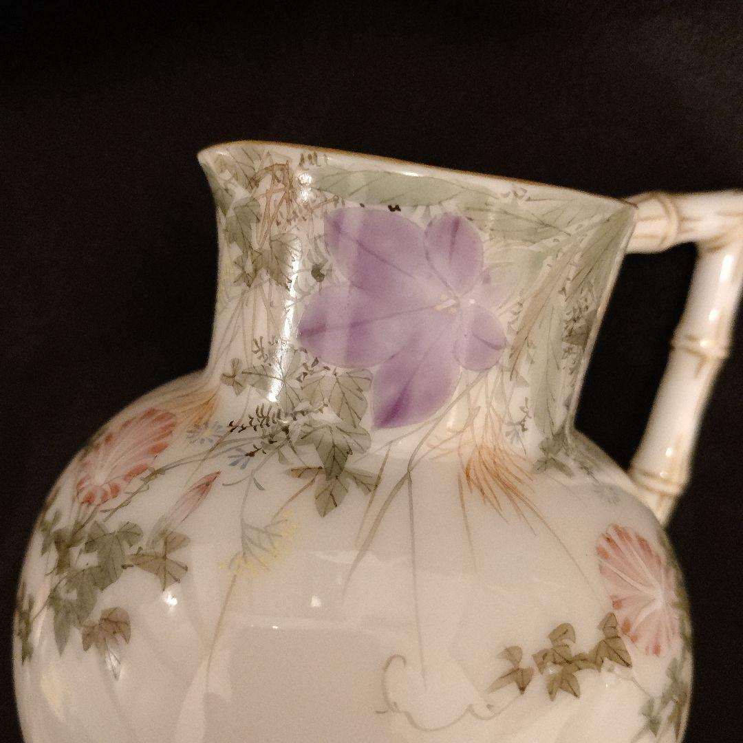 明治時代　横浜焼　井村彦次郎　朝顔　クリーマー　里帰り　輸出品