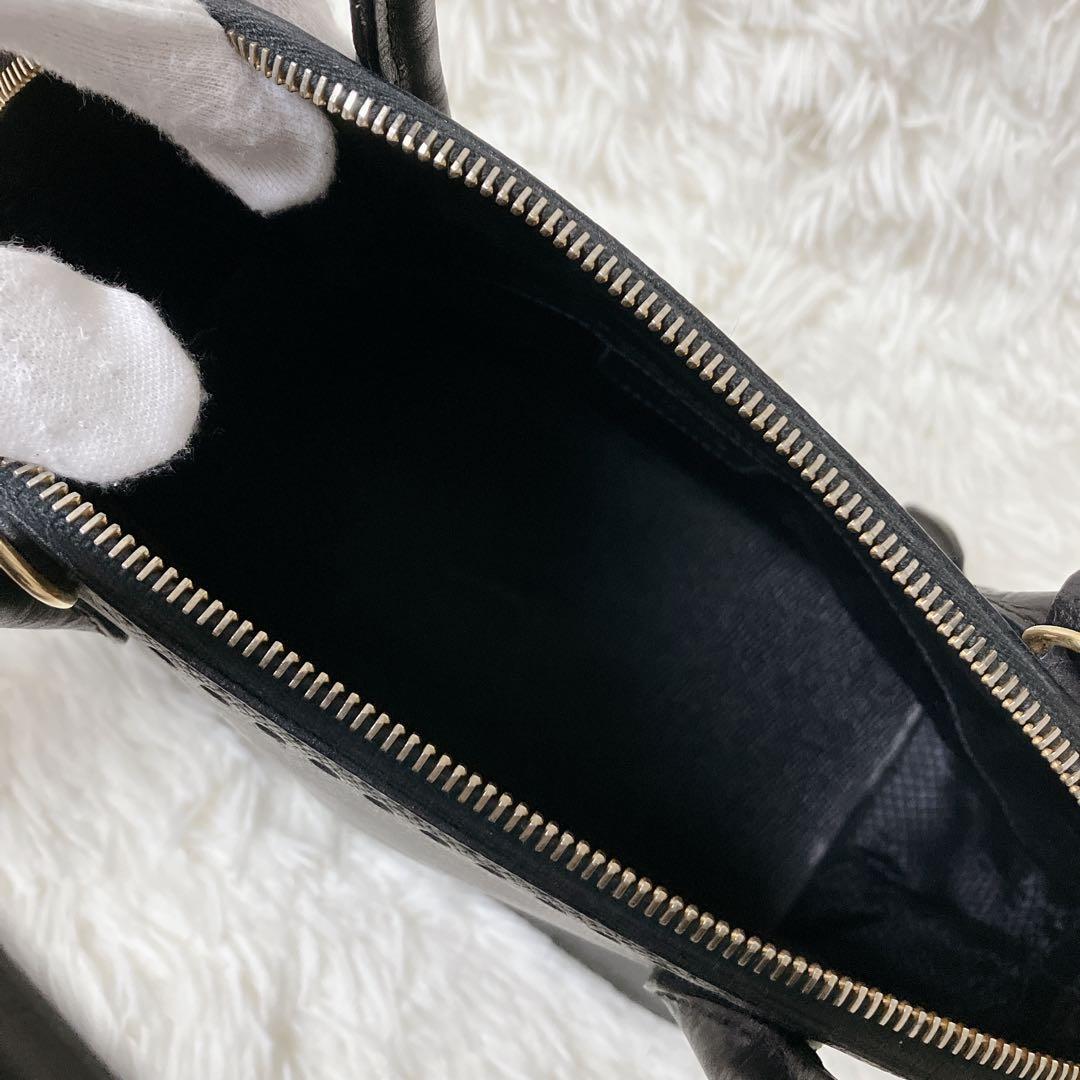 極美品 エットーレ ブガッティ ハンドバッグ ブラック レザー イタリア製