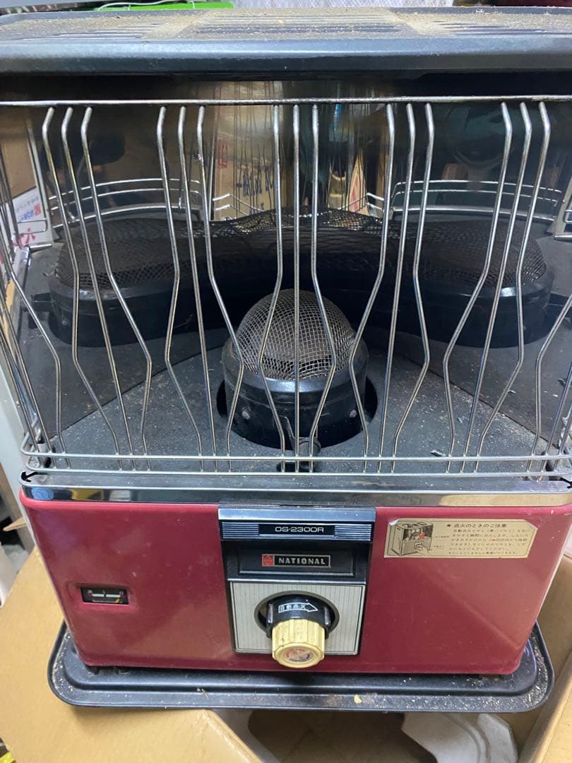OS-2300R 石油ストーブ　開放式　ナショナル　昭和レトロ　赤　ビンテージ