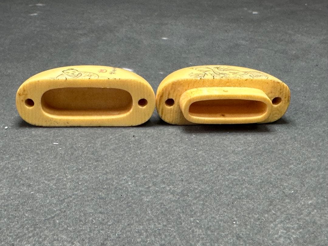 極上　印籠　根付　時代物　天然素材　アンティーク　和彫　骨董　飾り物　古美術品