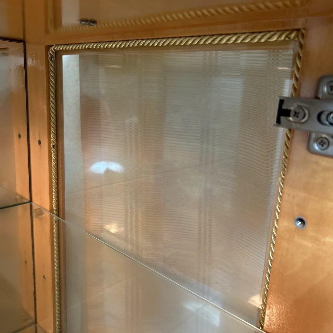 【最終値下げ】キュリオケース木製ガラスケース バーズアイ 高145横65奥行45