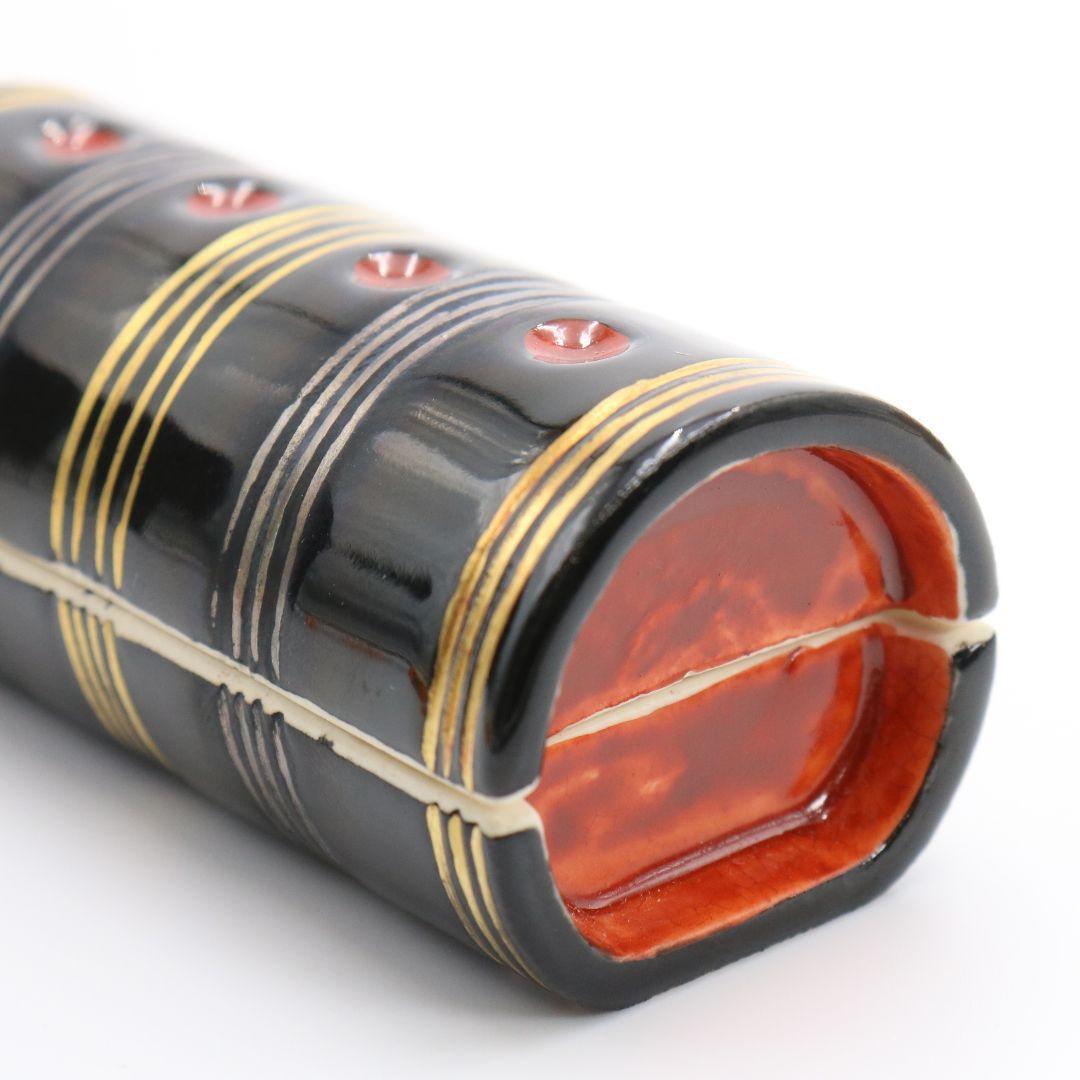 手塚桐鳳作 仁清筒香合 茶道具 共箱共布 共箱　C189　1F18