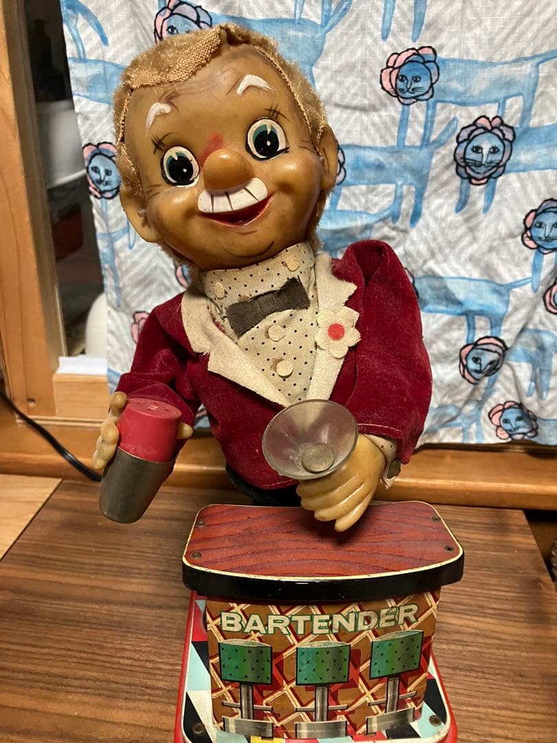 昭和レトロ バーテンダー ブリキ 人形 動作確認済 当時物