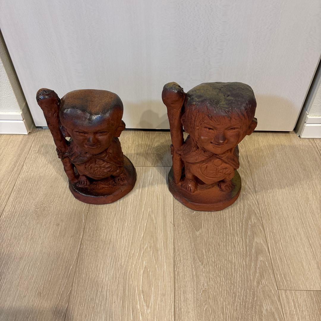 キ*ー様 保田人形 陶芸作品 木製箱付き