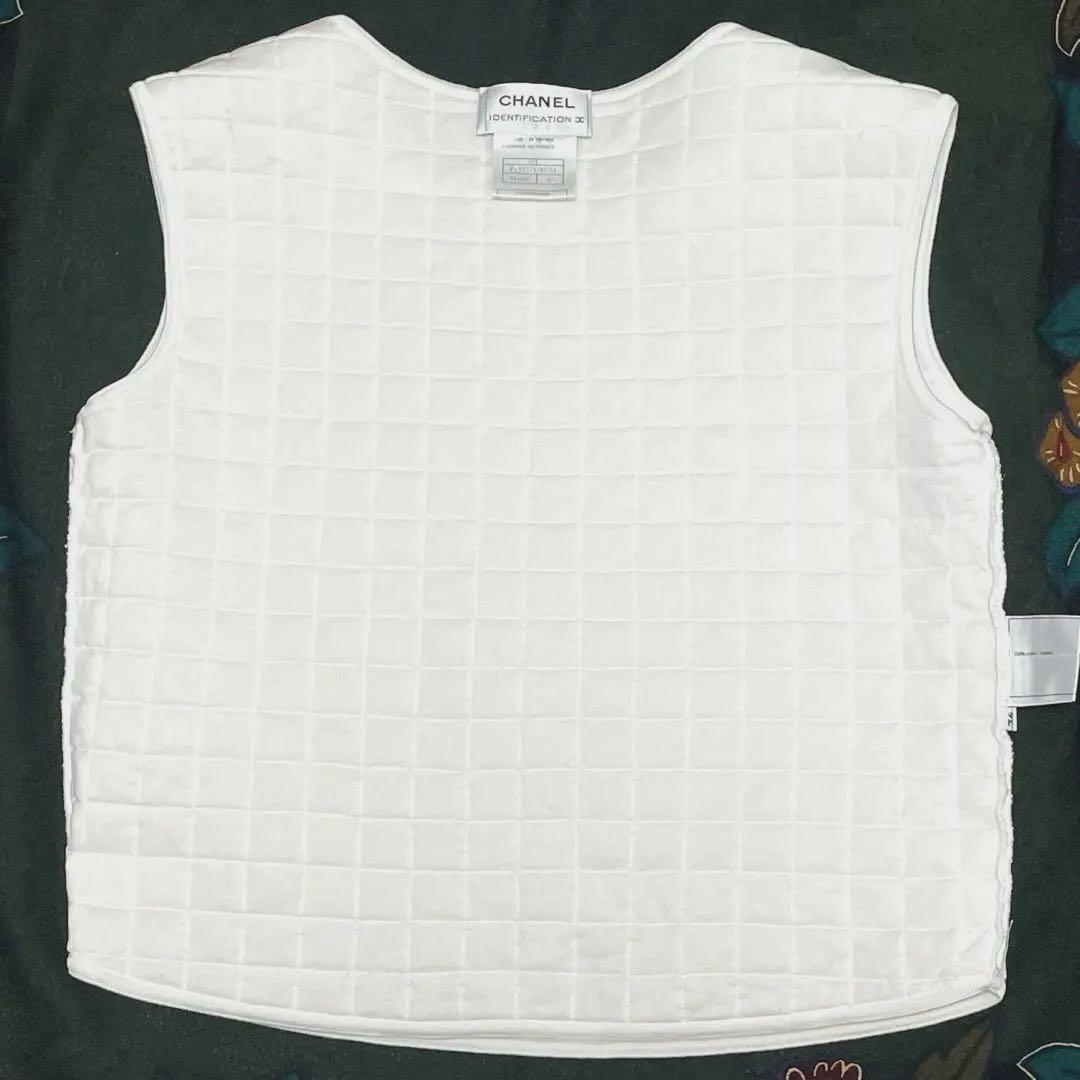 CHANEL シャネルキルティング ロゴ　タンクトップ トップス　白　ホワイト