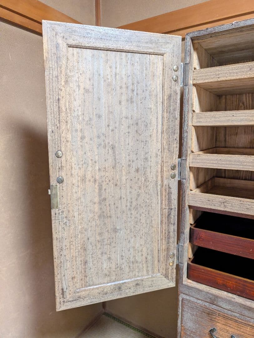 桐箪笥 グレー 鍵付き モダン 和家具 千葉引取可