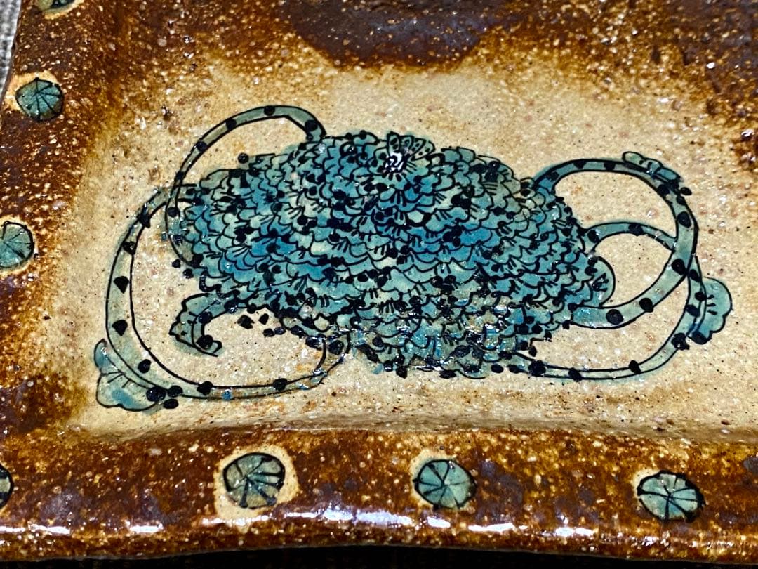 脇山さとみ 蓮絵皿 蓮湯呑み セット