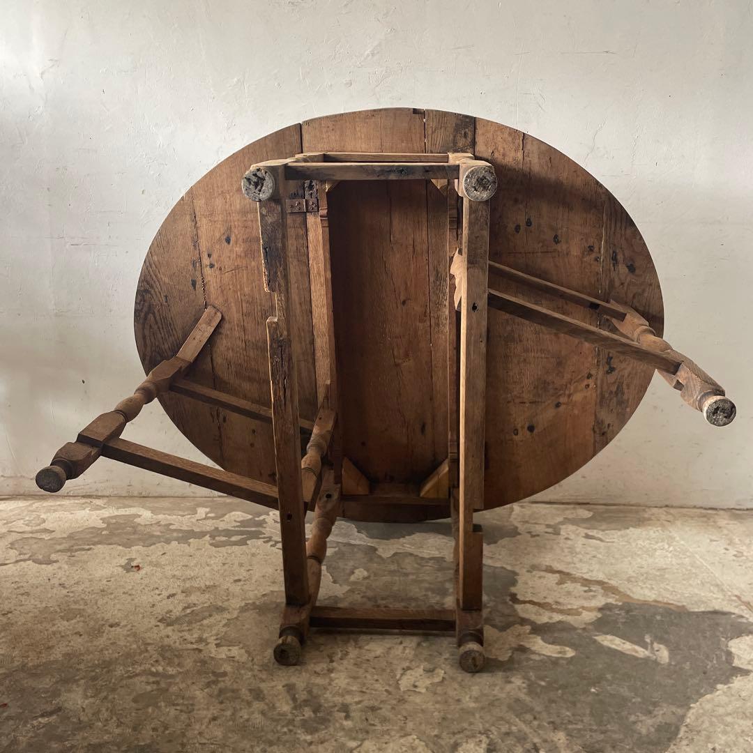 年末・年始SALE ゲートレッグテーブル ドロップリーフテーブル 剥離