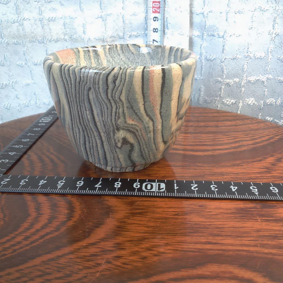 骨董５ マーブル模様の陶器製茶碗