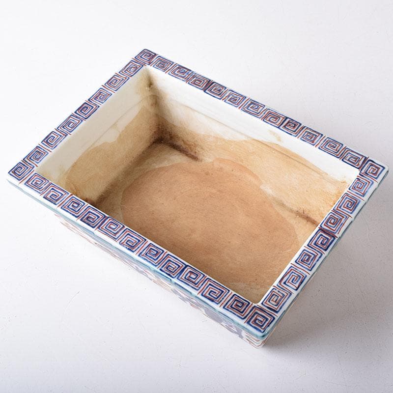 中国　大明萬歴年製　五彩　雲龍文 植木鉢　盆栽鉢　大小2点　M　7642