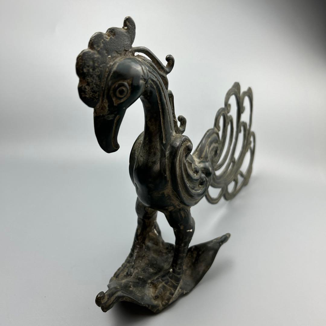 鳳凰のオブジェ　ビンテージ　金属製　置物