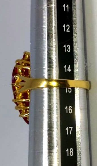 天然ブラッドレッドルビー （24.25Ct）サファイアS925 24k仕上 指輪